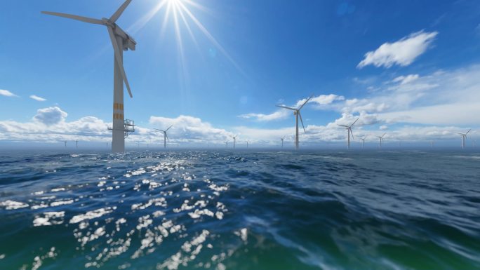4k海上风电风机风力水电新能源