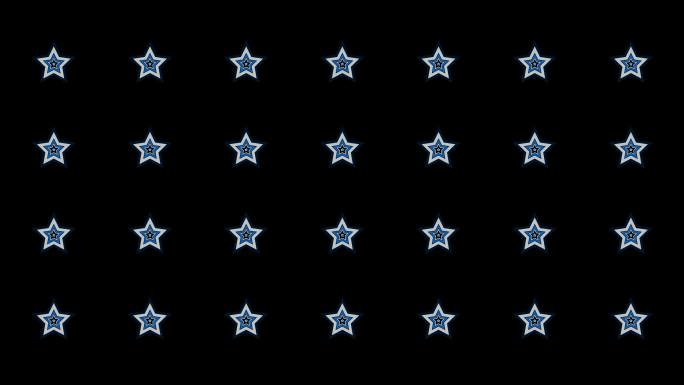 4K蓝色五角星动感节奏视频-通道循环