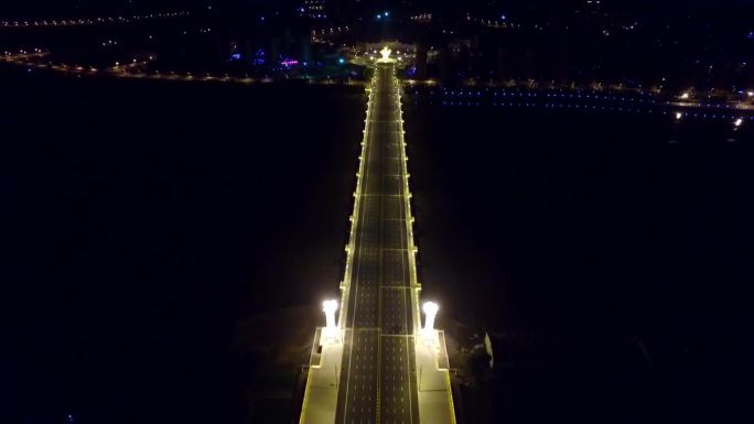 牡丹江大桥夜景航拍