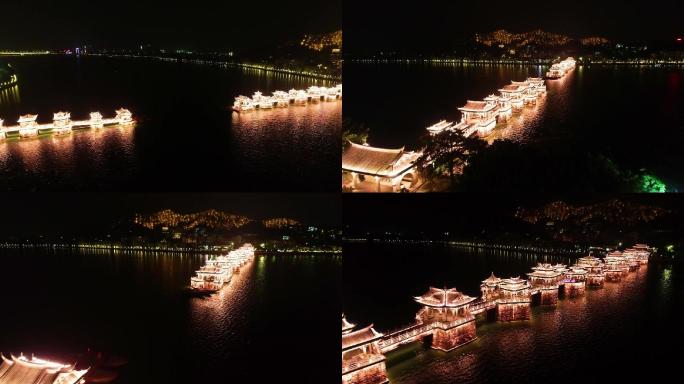 潮州 广济桥 湘子桥灯光秀夜景  壮观