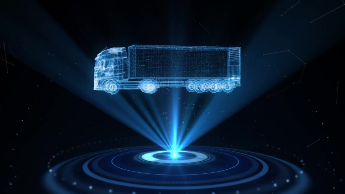4K全息科技投影物流卡车AE模板