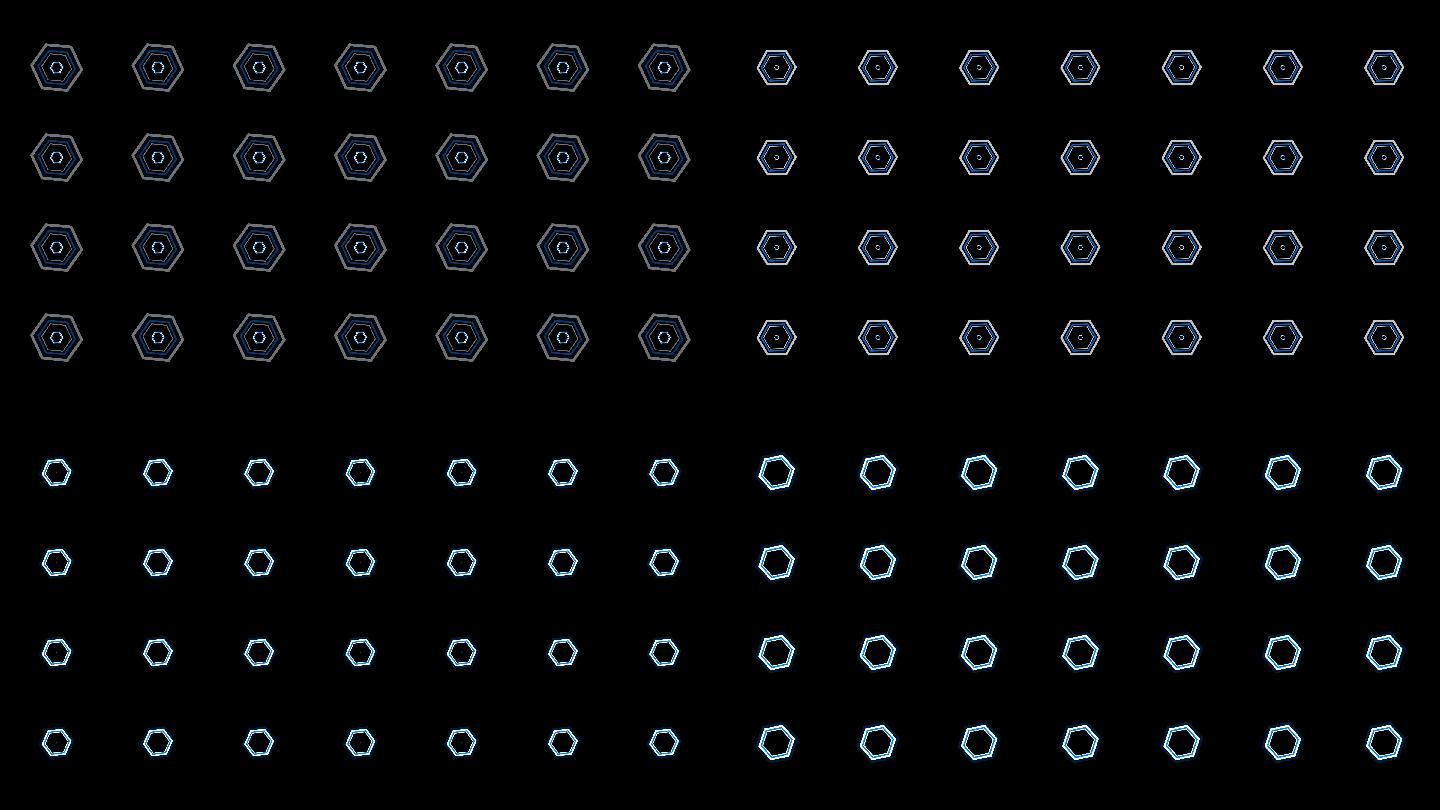 4K蓝色六边形动感节奏视频-通道循环