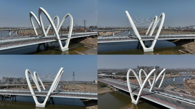 西咸新区经济发展建设莲花桥镐京桥汽车过桥