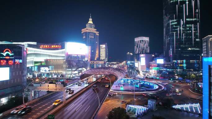 上海五角场航拍夜景