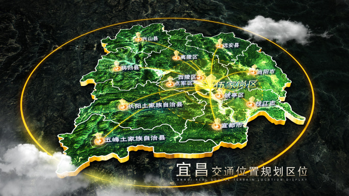 【宜昌地图】宜昌区位地图AE模板