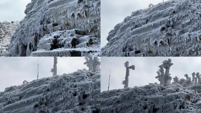 冰雪雾凇广西大明山南国冰封