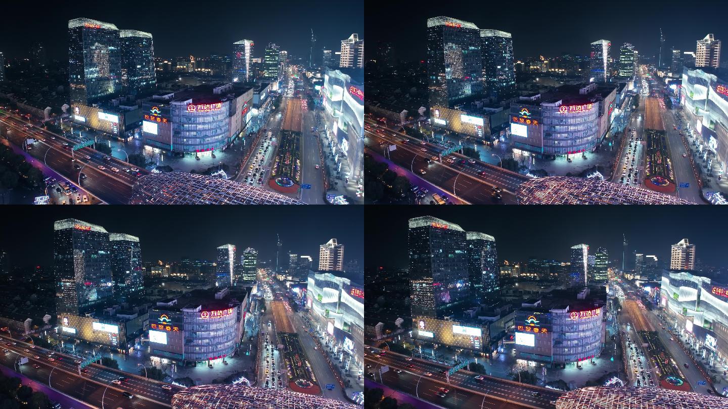 上海五角场航拍夜景