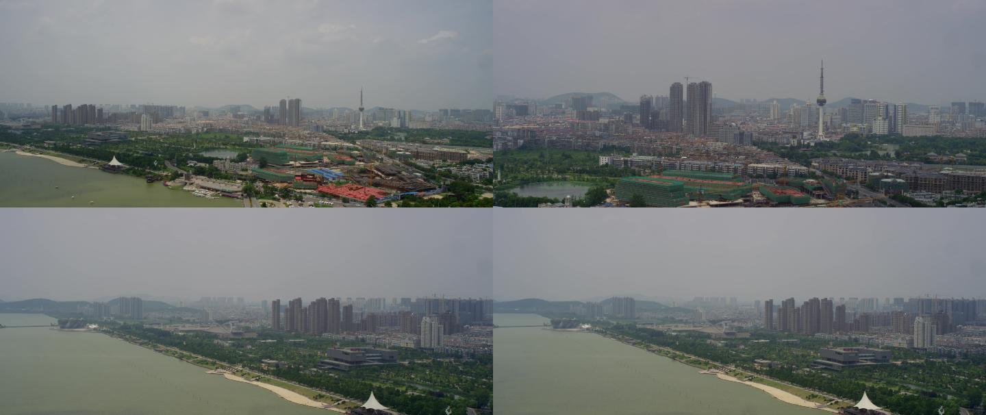 徐州云龙山山顶拍摄电视塔日外城市建筑空境
