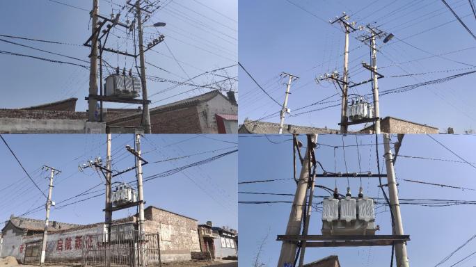电线 电力 乡镇用电 乡村高压线 变电站