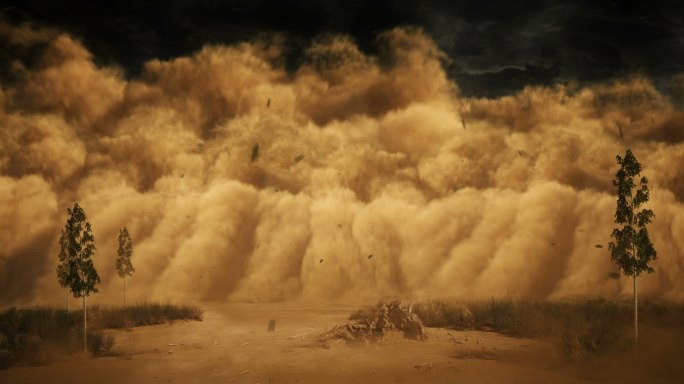沙漠大沙暴灾难场景