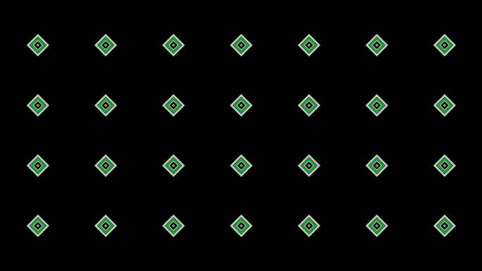 4K绿色菱形动感节奏视频-通道循环