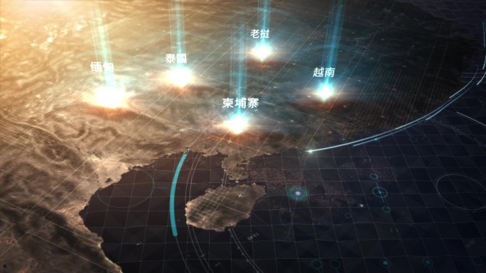 【原创】科技感金三角地图区位展示