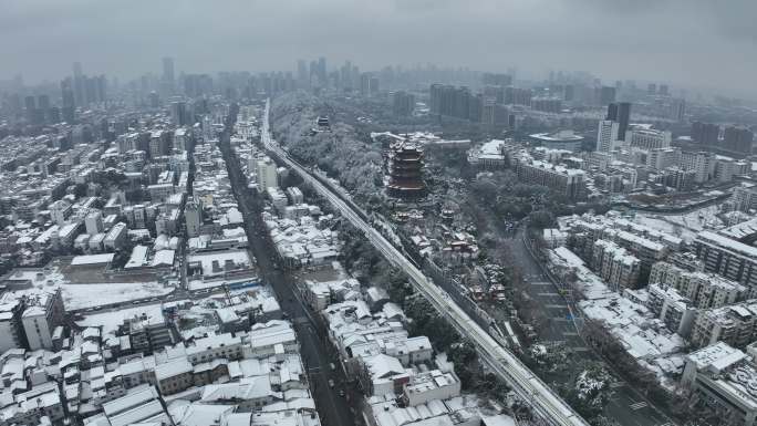 武汉黄鹤楼雪景