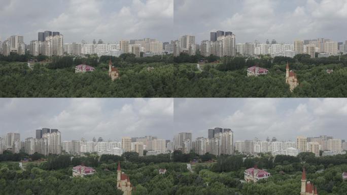 哈尔滨学院园林航拍4k视频