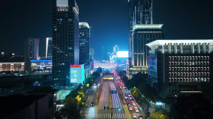 上海五角场航拍夜景