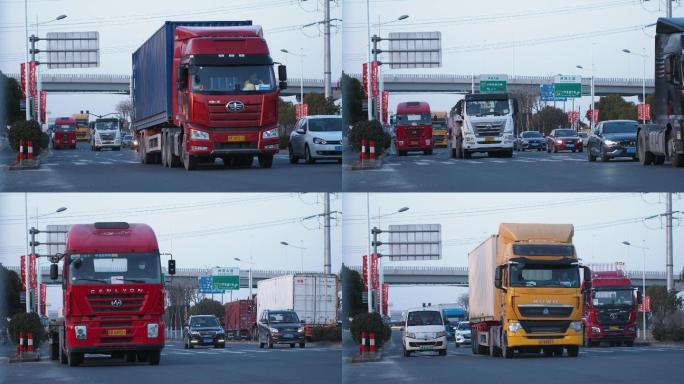 道路上的大货车 车流