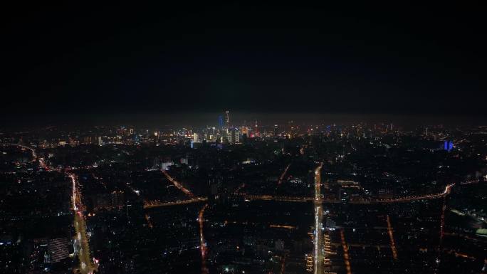 高空鸟瞰上海全景