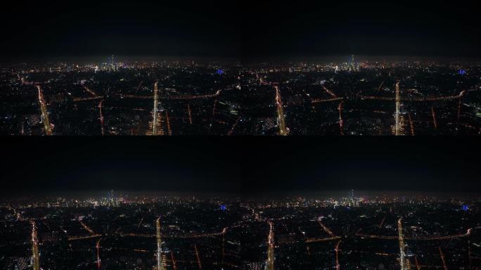 高空鸟瞰上海全景