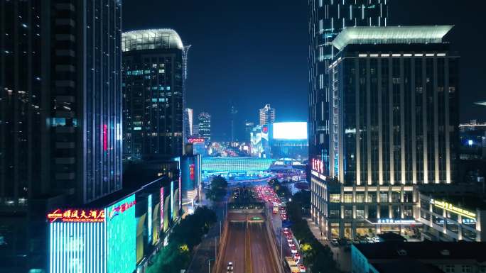 上海五角场航拍夜景