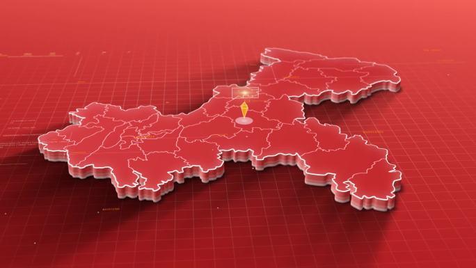 红色重庆地图ae模板