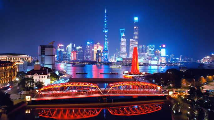 上海夜晚航拍