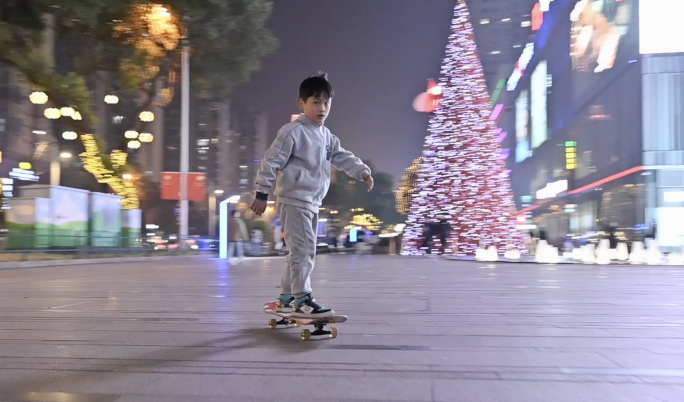 4k少年滑板运动-广场运动文化