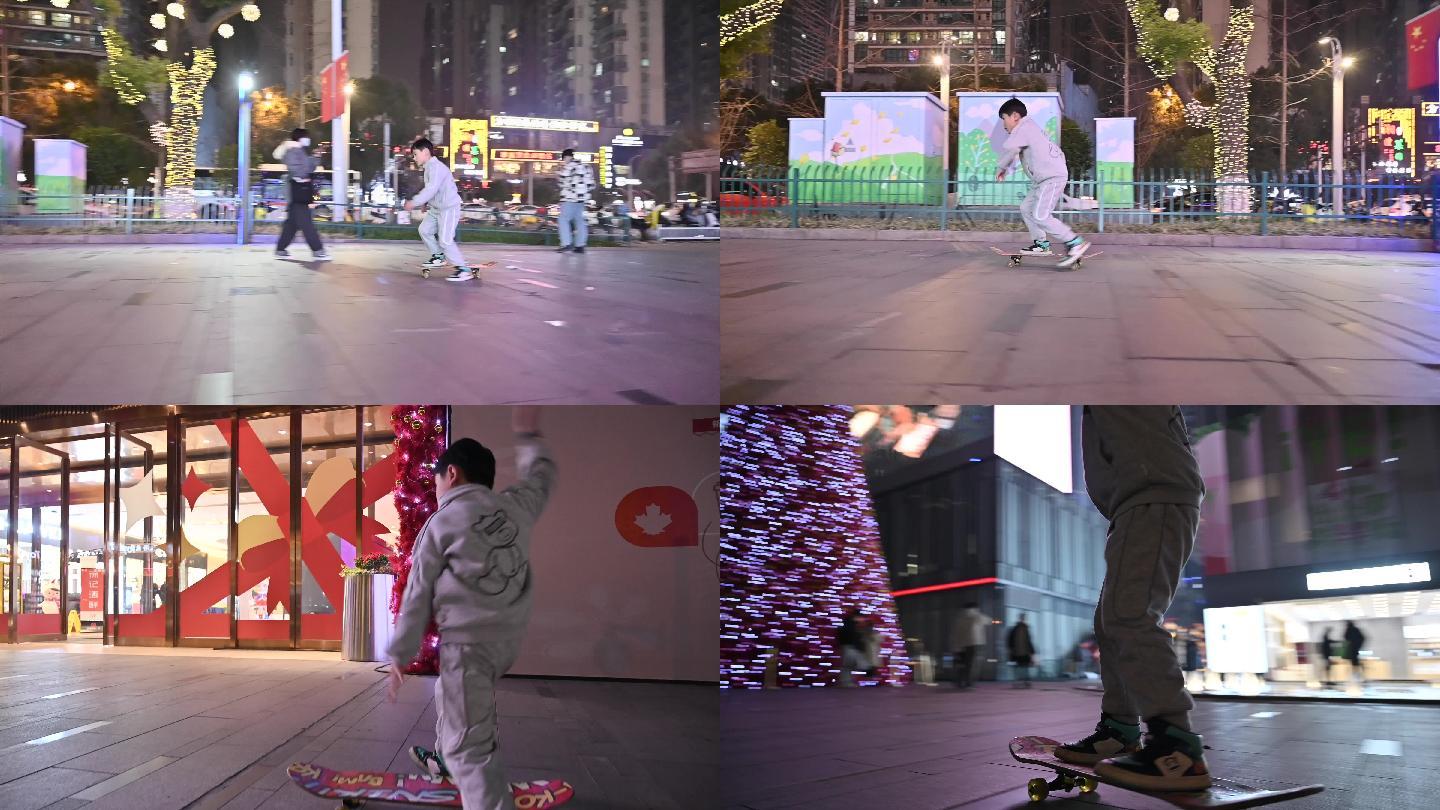 4k少年滑板运动-广场运动文化