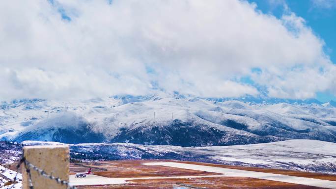 4K康定机场贡嘎雪山观景