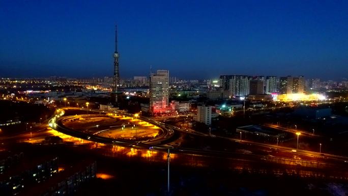 航拍：美轮美奂的大庆城市夜景