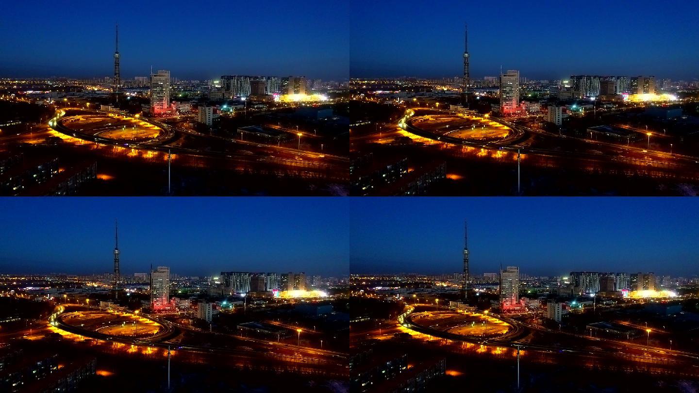 航拍：美轮美奂的大庆城市夜景