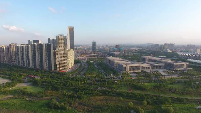 城市佛山航拍大气地标天空新城粤港澳大湾区