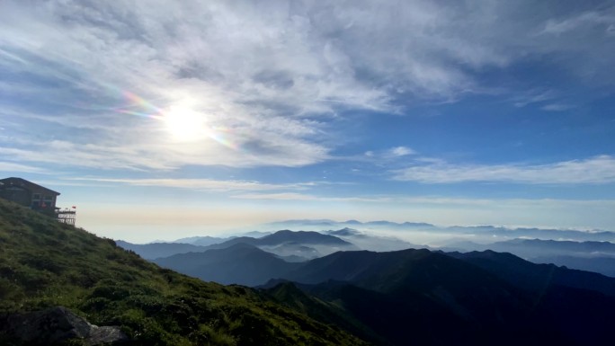 景区延时大好河山白云翻滚宣传片素材