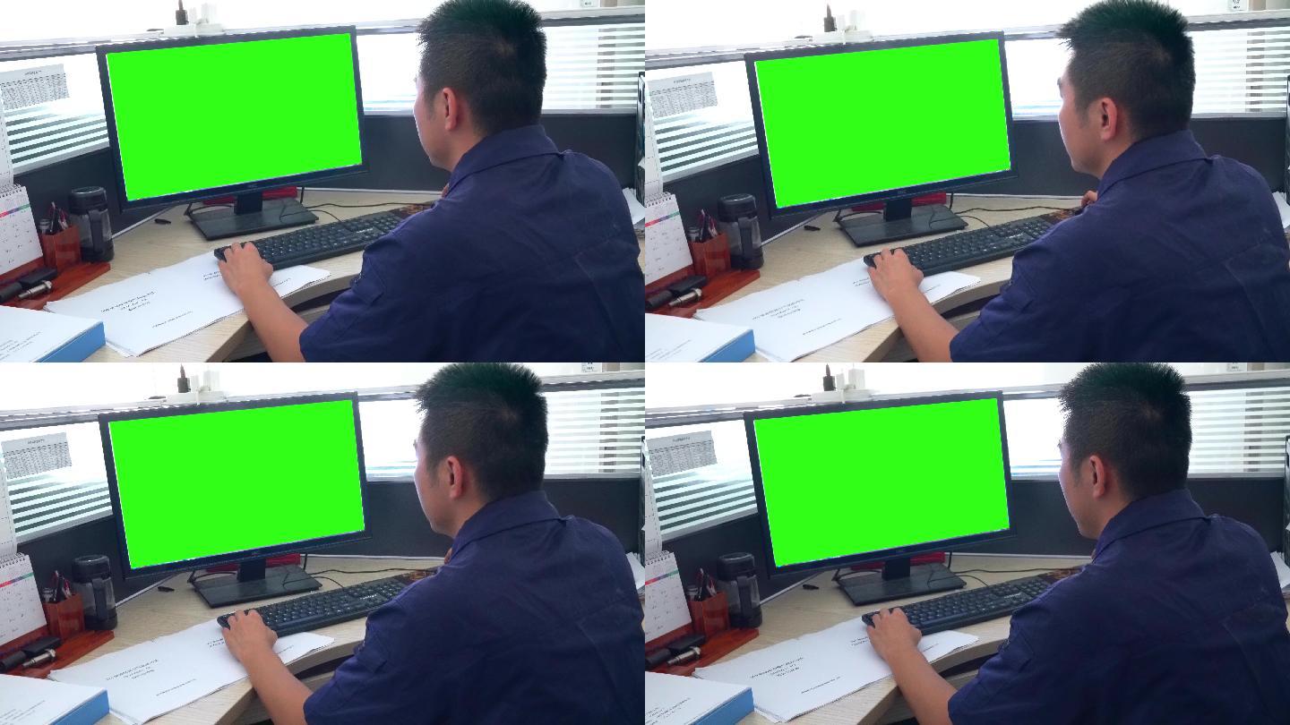 电脑屏幕CAD设计   绿幕