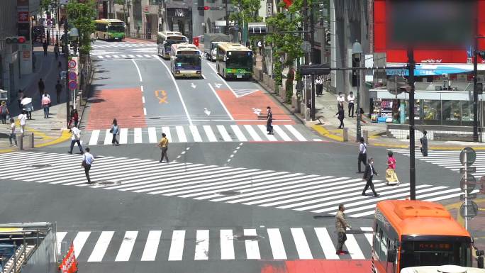 东京涉谷街头升格慢动作日本