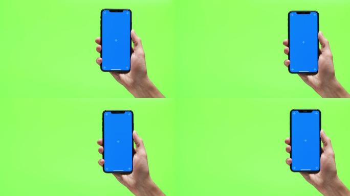 一款手持式手机，全屏幕为绿色