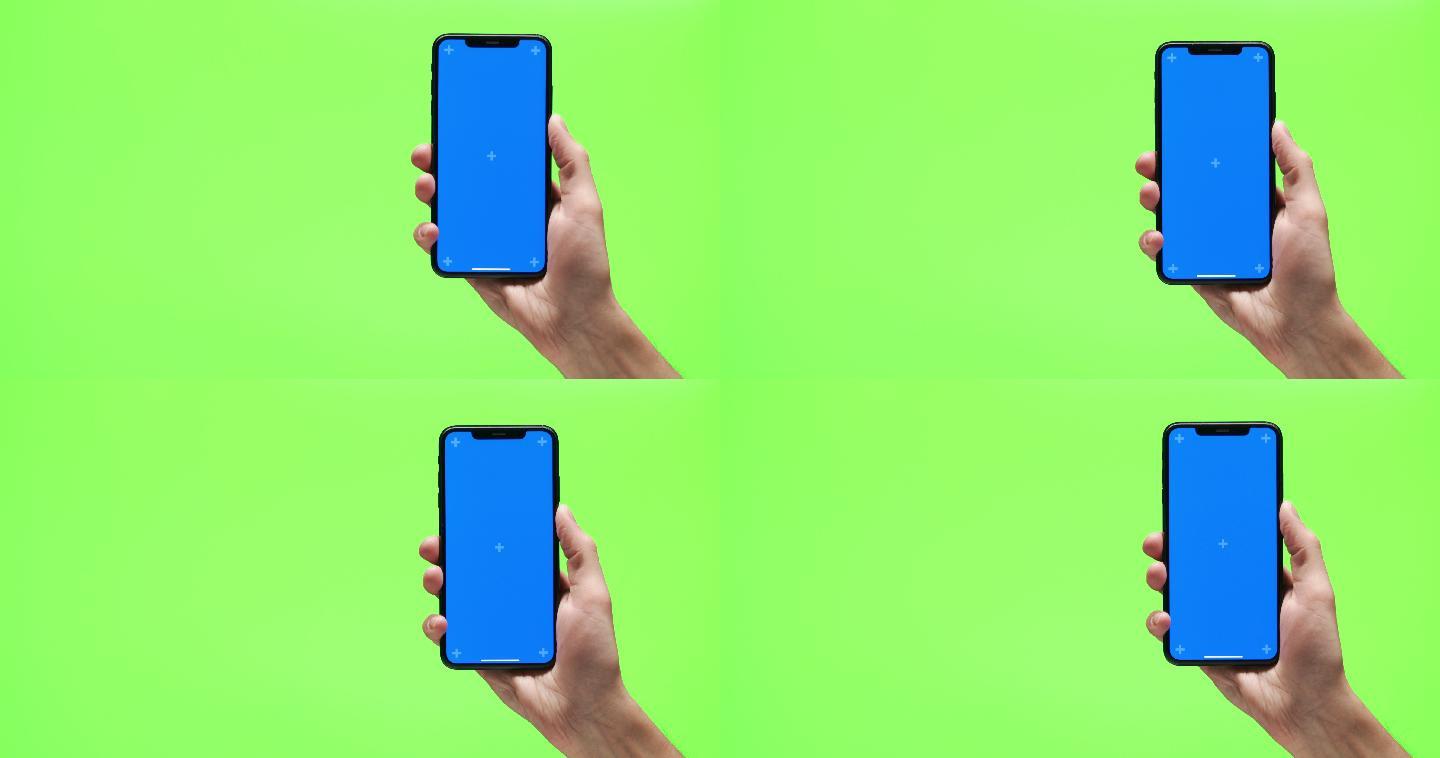 一款手持式手机，全屏幕为绿色