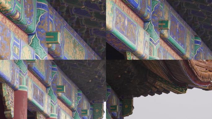 紫禁城皇宫古典古代花纹描金装饰画