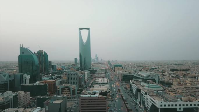 沙特阿拉伯利雅得市中心鸟瞰图