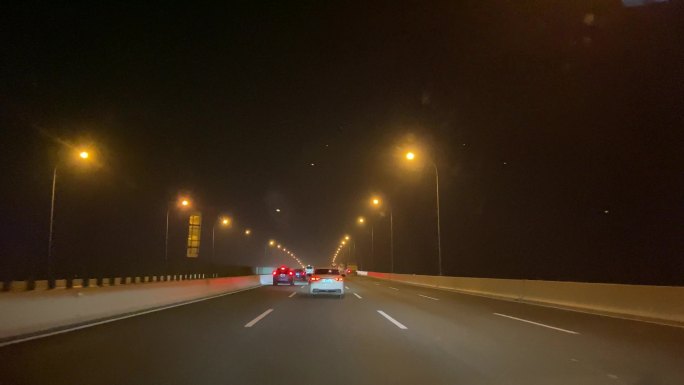 第一视角-深夜开车-夜间城市高速行车4k