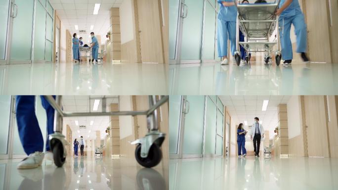 医疗团队将患者推进手术室