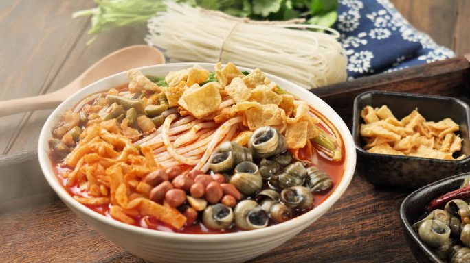 螺蛳粉广西柳州米粉传统美食4K素材