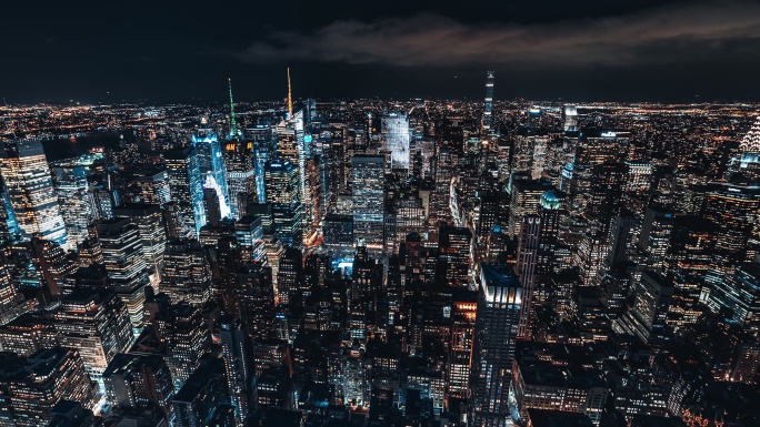 纽约市曼哈顿中城夜景