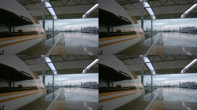 凌晨空无一人的高铁车站