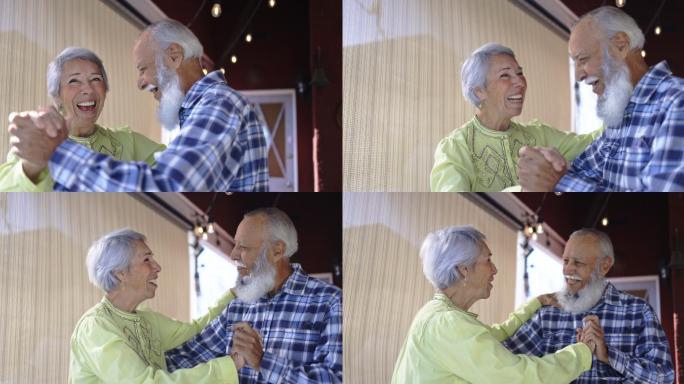 老年夫妇在家跳舞老年人老人交际舞