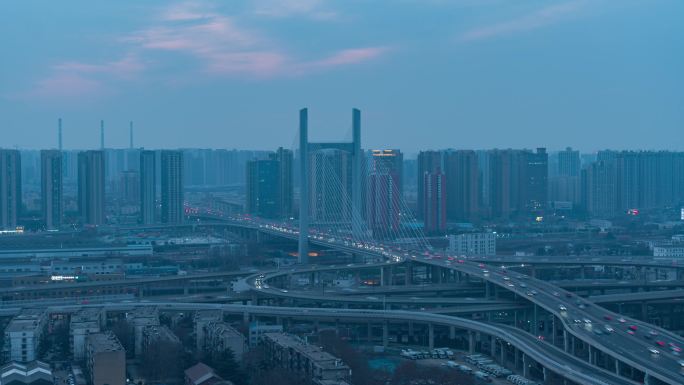郑州农业路大桥日落延时4k