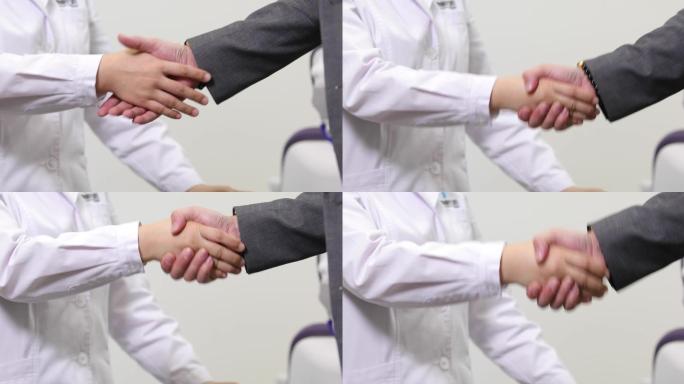 医患握手，患者康复