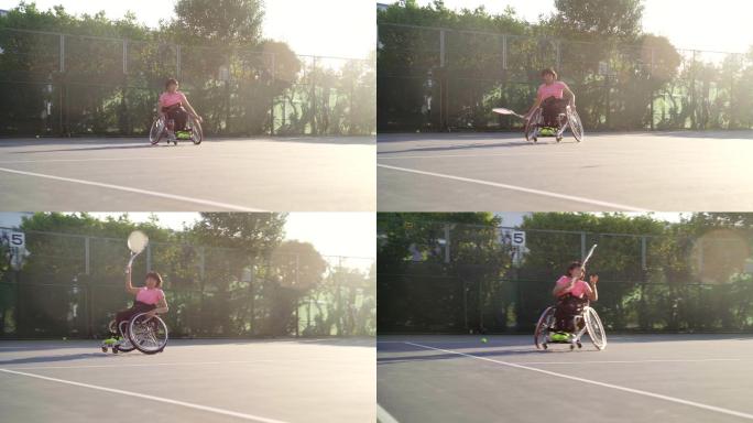 女子网球运动员轮椅