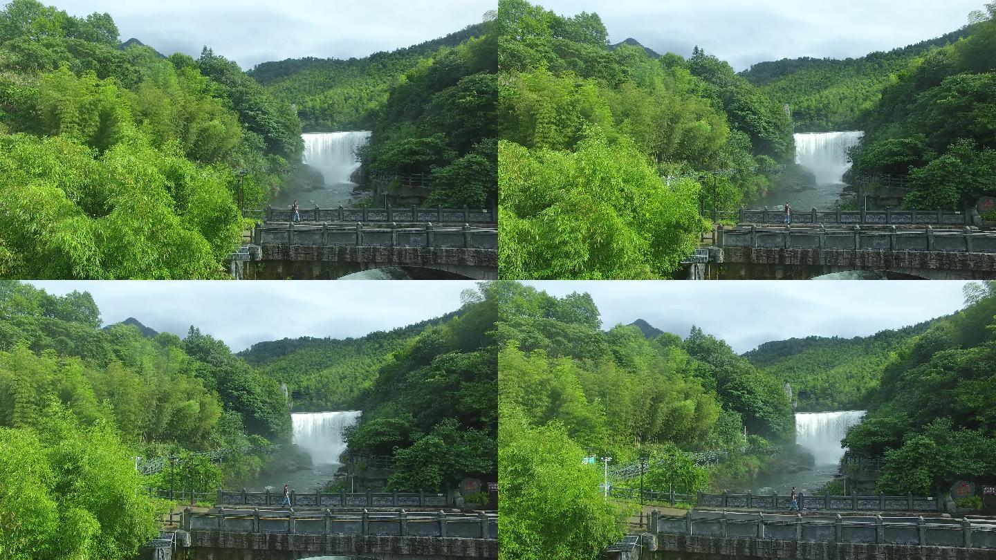4K实拍绿水青山 瀑布喷泉