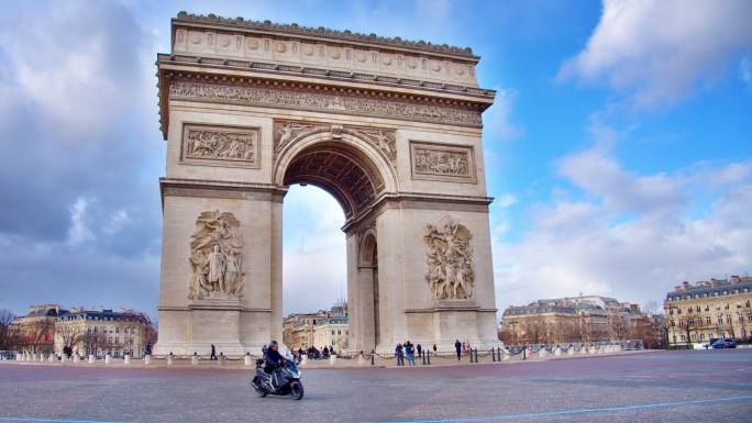 巴黎的凯旋门法国视频素材地标景点