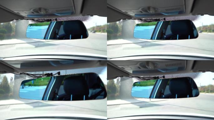 司机开车驾驶员调整后视镜挂挡 (6)